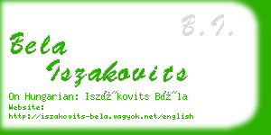 bela iszakovits business card